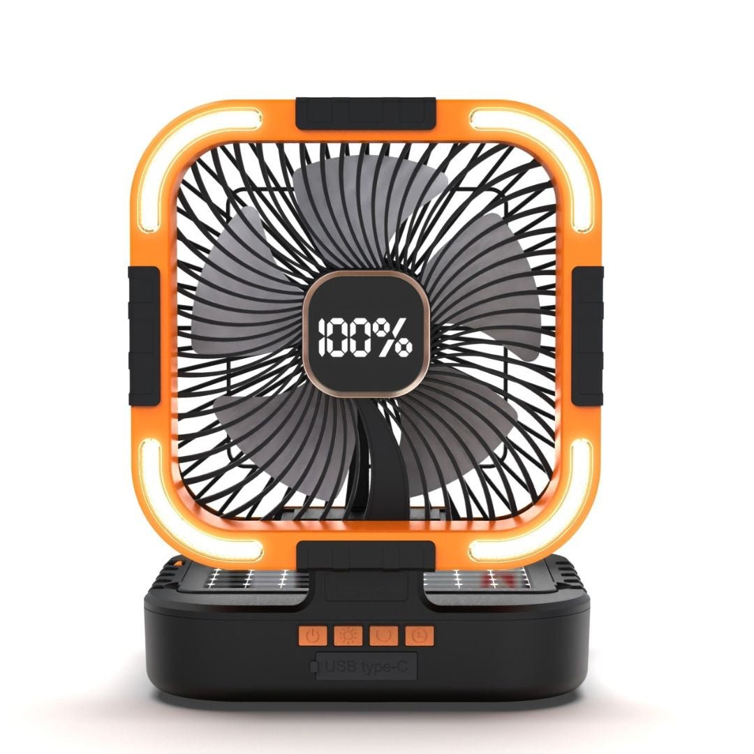 3 - i - 1 Solcelledrevet Luftkøler med Powerbank & LED