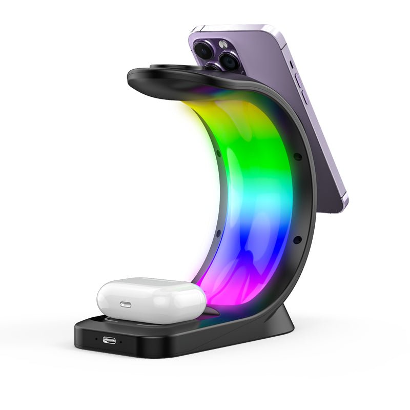 DreamCharge RGB Lampe - Med 15W trådløs fastcharger og oplader til ur og headset