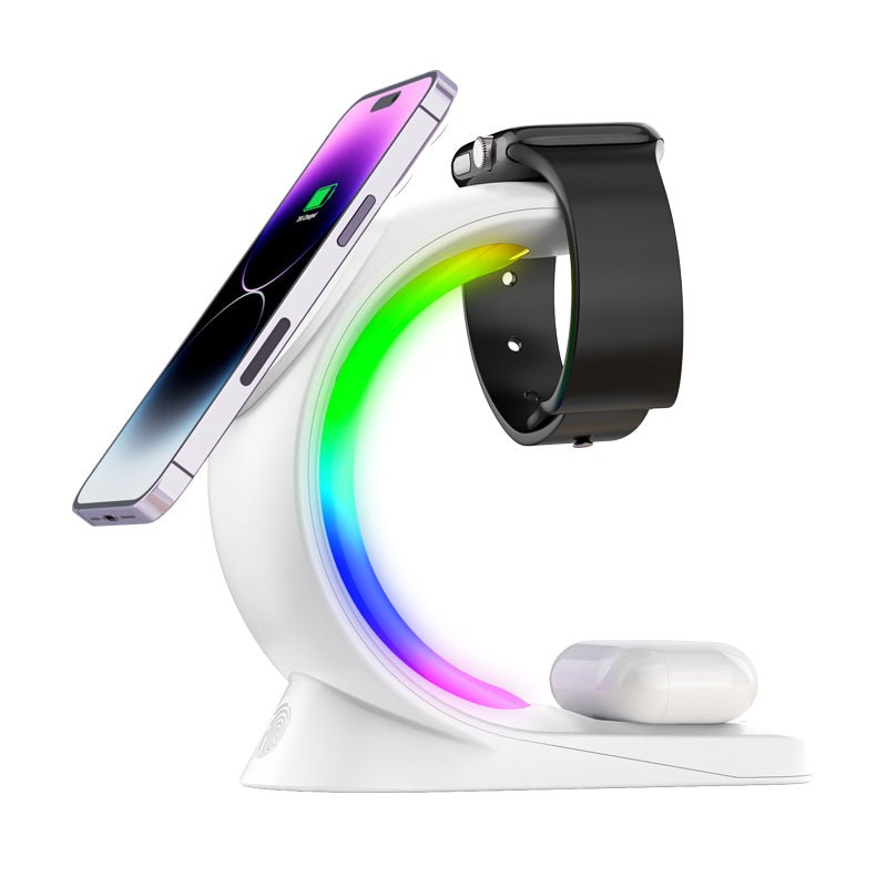 DreamCharge RGB Lampe - Med 15W trådløs fastcharger og oplader til ur og headset