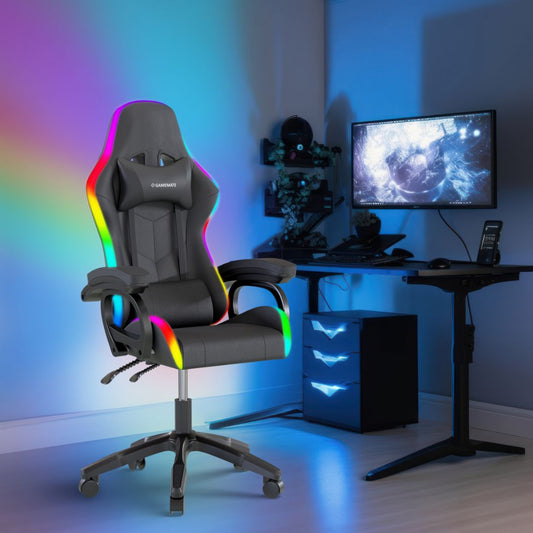 GameMate Premium RGB Gamerstol - PU Læder - Op til 150 KG