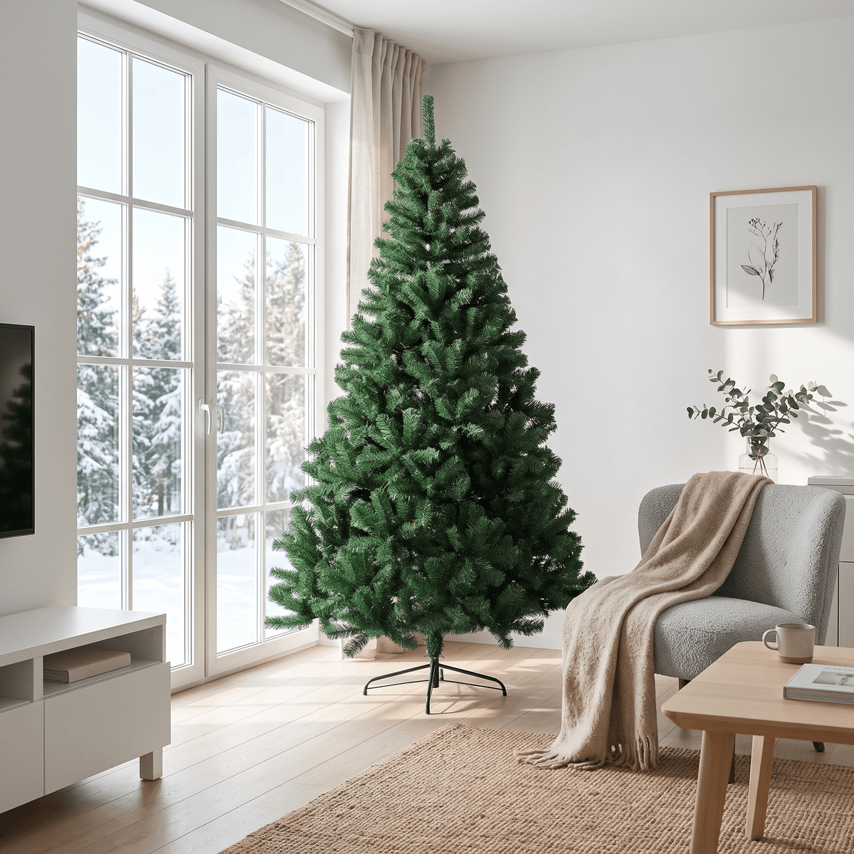 Kunstigt Juletræ 210 CM - Ekstra fyldigt og naturtro