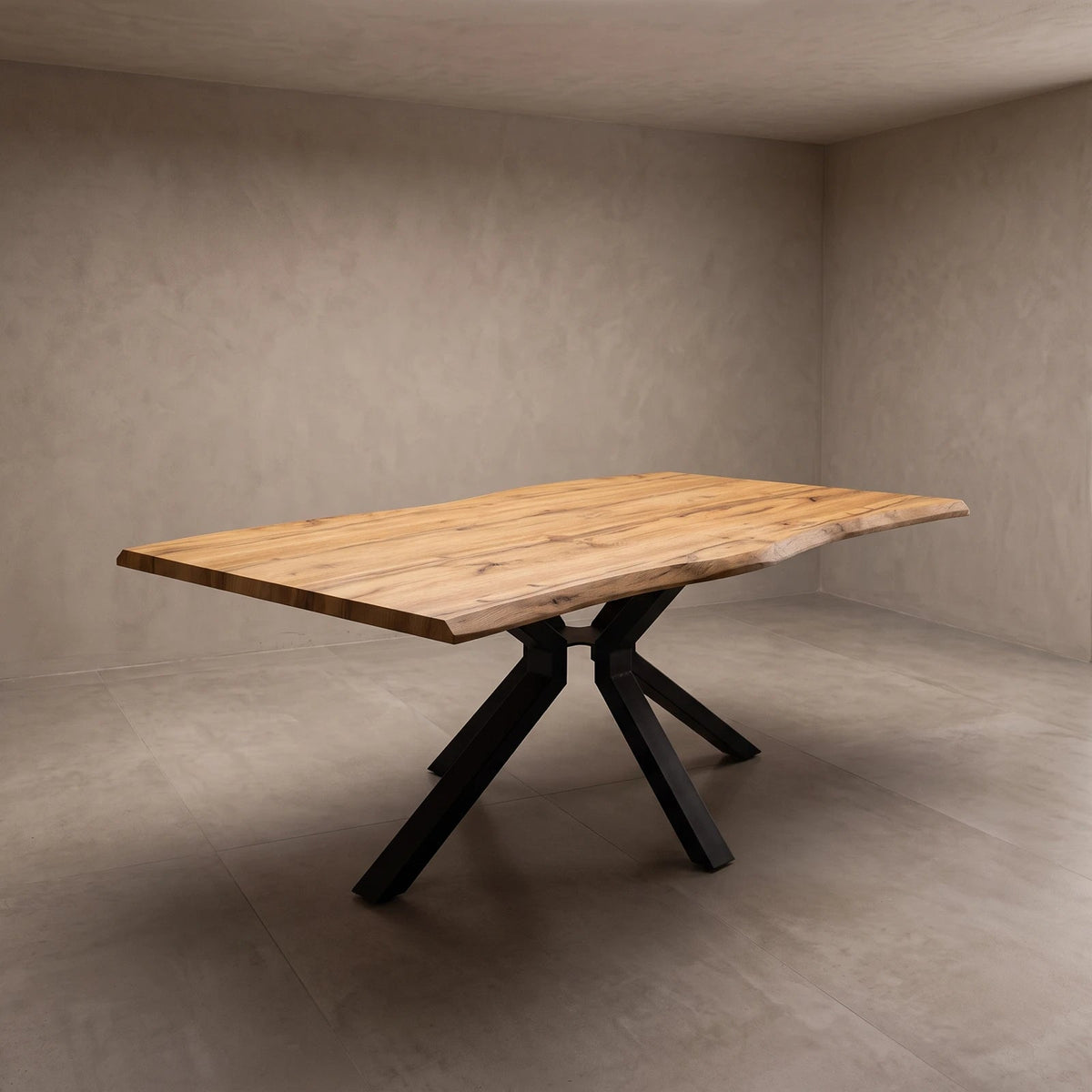 Plankebord/spisebord – 180 x 90 cm – Sort Stel