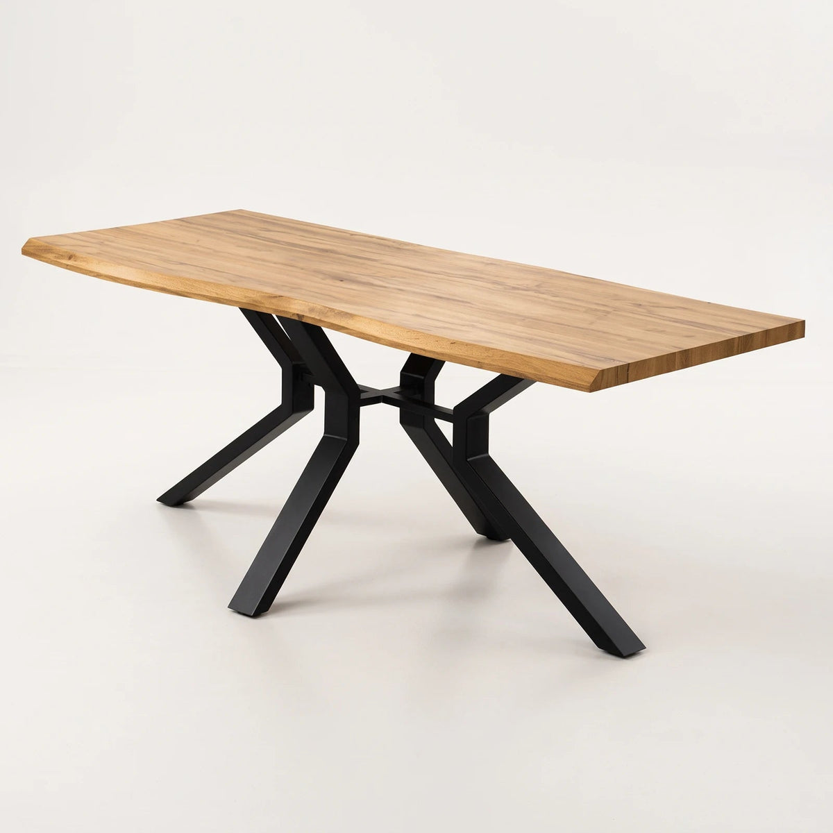 Plankebord/spisebord – 180 x 90 cm – Sort Stel