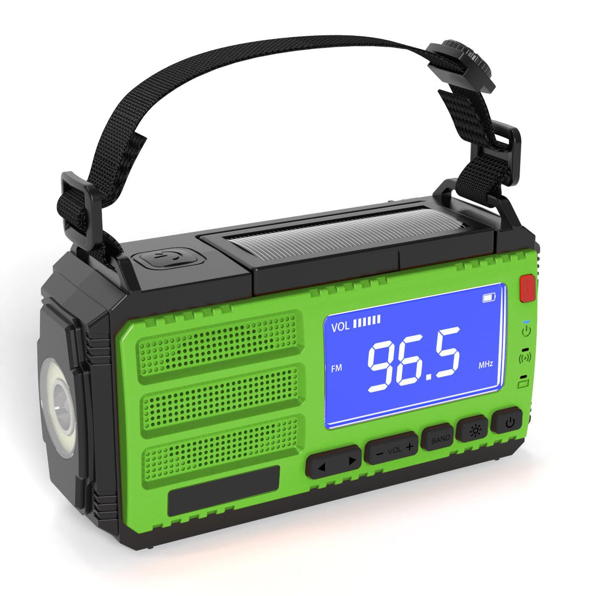 Premium Nødradio med Solcelle, Håndsving og 10.000 mAh Powerbank