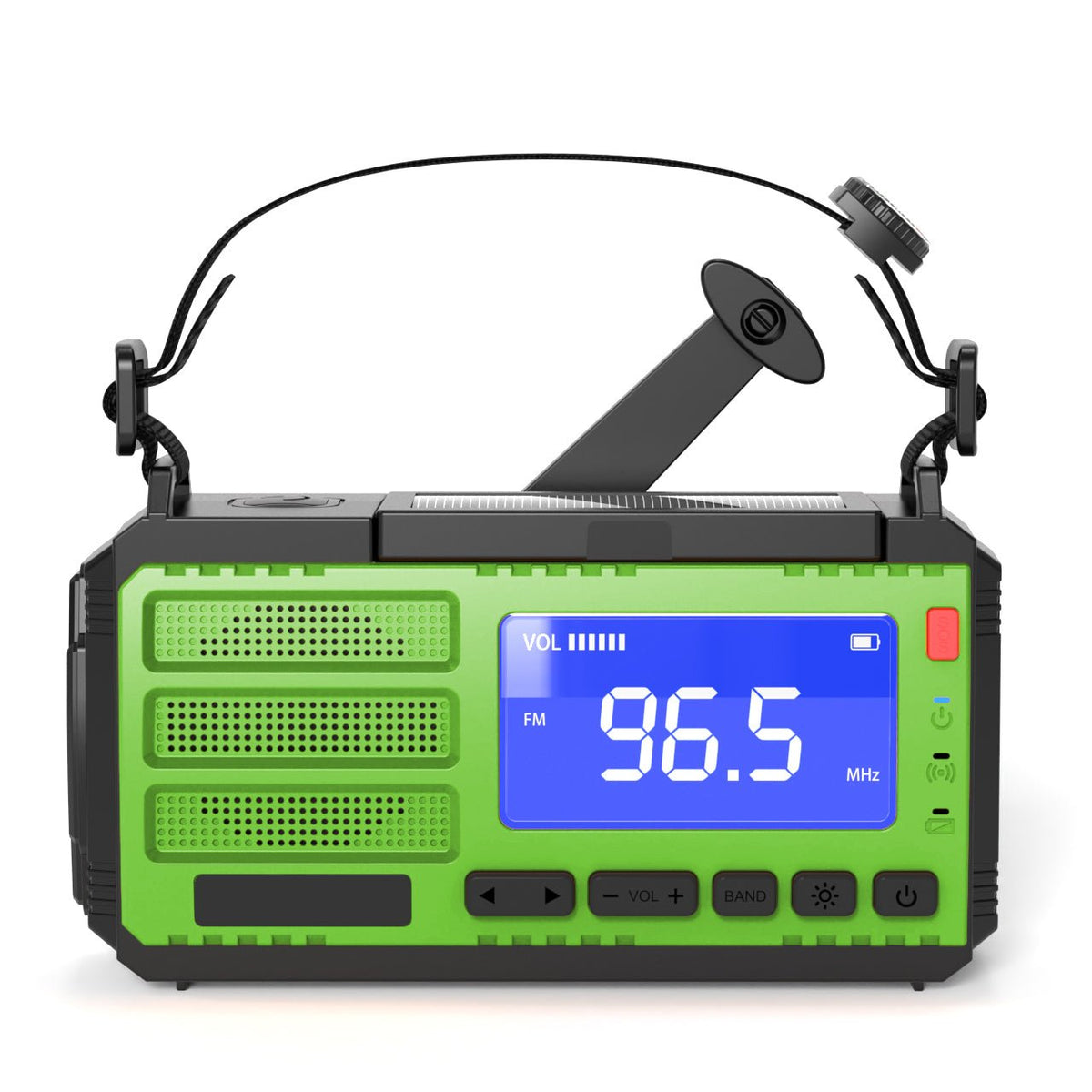 Premium Nødradio med Solcelle, Håndsving og 10.000 mAh Powerbank