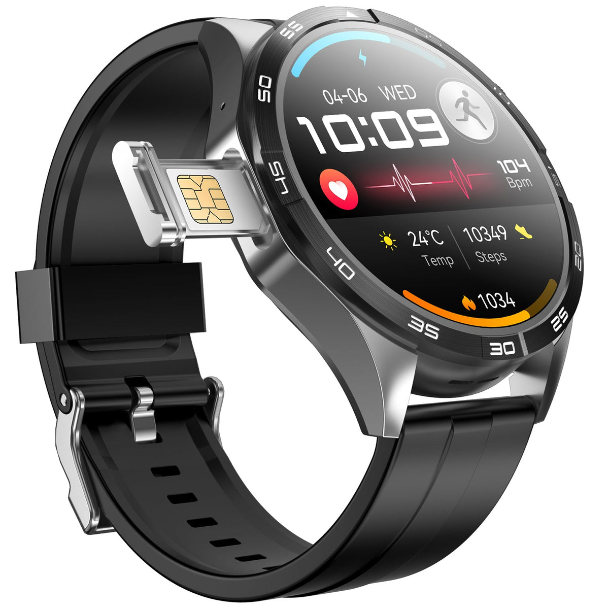 PulseTech Nexus AMOLED Smartwatch - Med, Blodtryk, Blodiltnings måler og meget mere!