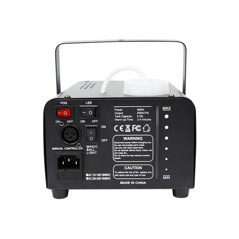 Rave Party Premium Røgmaskine med Lightball, strobe & led lys (600W)