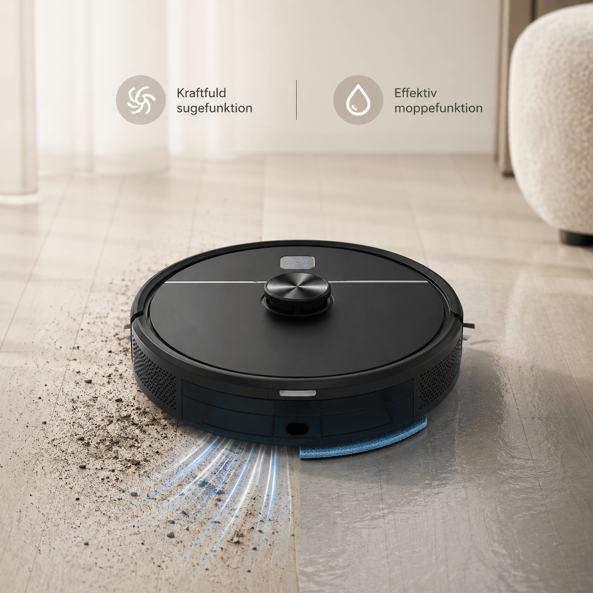 RoboVac Premium Robotstøvsuger med App, Gulvvask & LiDAR-navigation