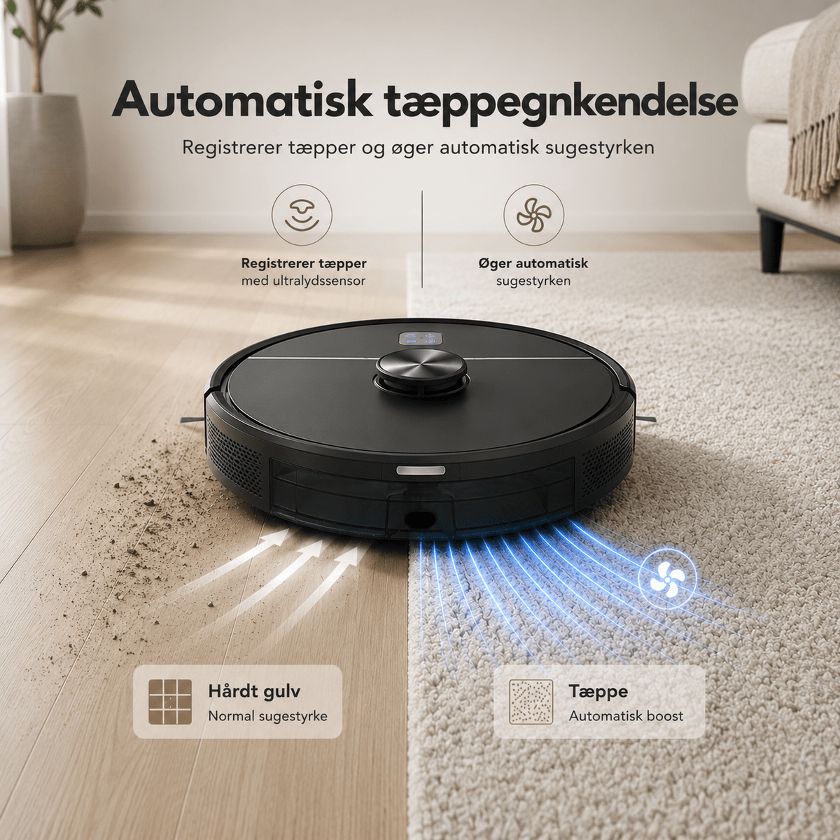 RoboVac Premium Robotstøvsuger med App, Gulvvask & LiDAR-navigation