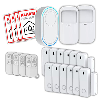 Smart Home Large Alarm System med Tuya app, Wifi (100-200M2)