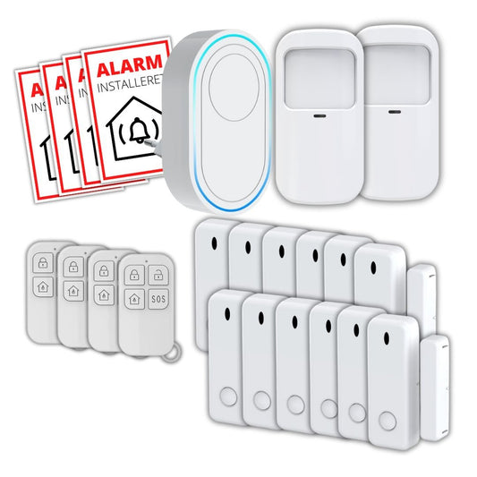 Smart Home Large Alarm System med Tuya app, Wifi (100-200M2)