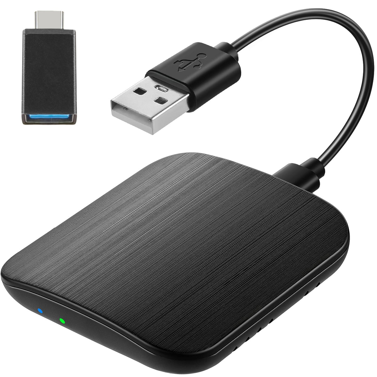 Trådløs Apple CarPlay/Android auto adapter til USB - A og USB - C (2024 version)