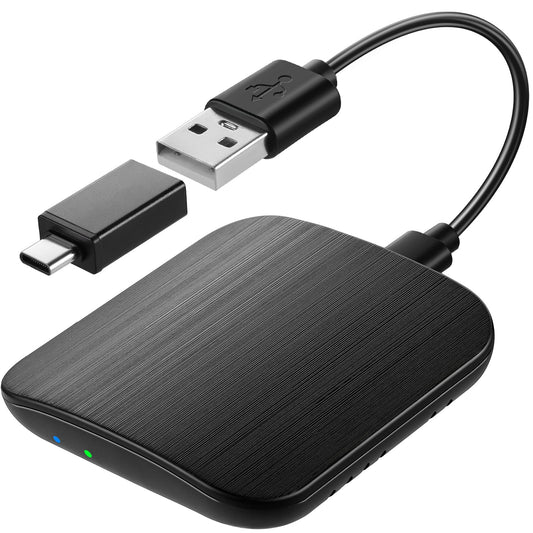 Trådløs Apple CarPlay/Android auto adapter til USB - A og USB - C (2024 version)