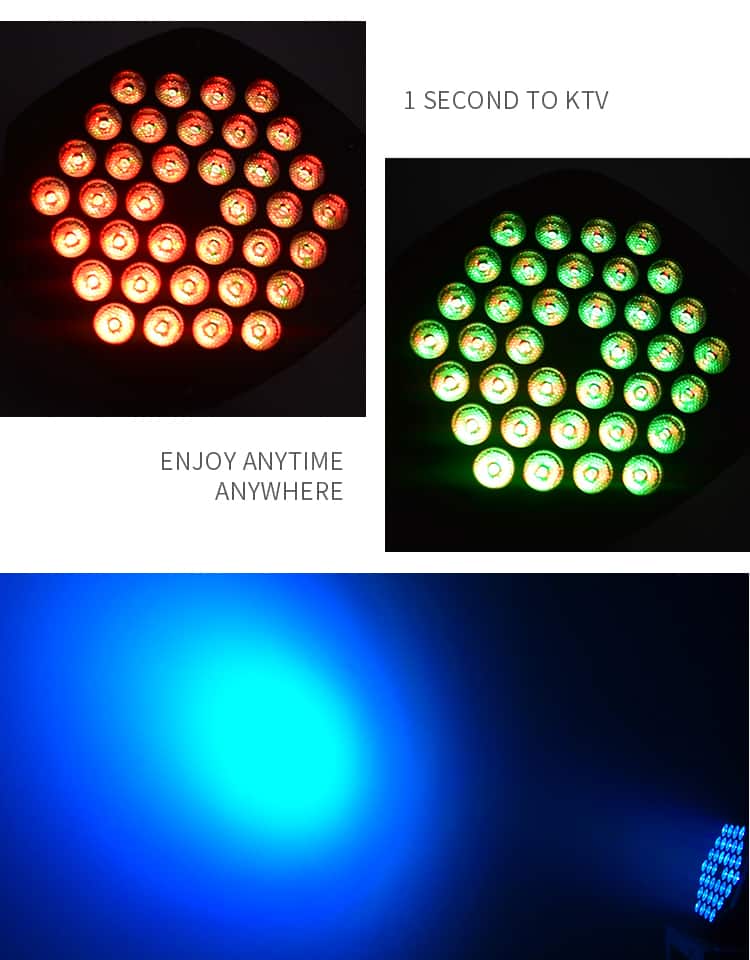 36 Fuld RGB Par lampe - Musikstyret / DMX / Fjernbetjent