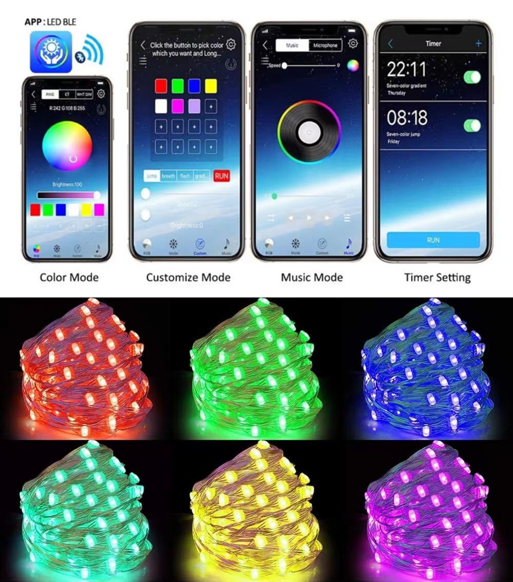 App-styret RGB juletræslyskæde