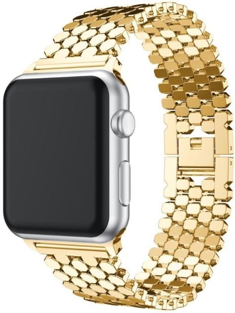 Apple Watch Dotted Rustfri Stål Rem – Guld (42/44 mm)