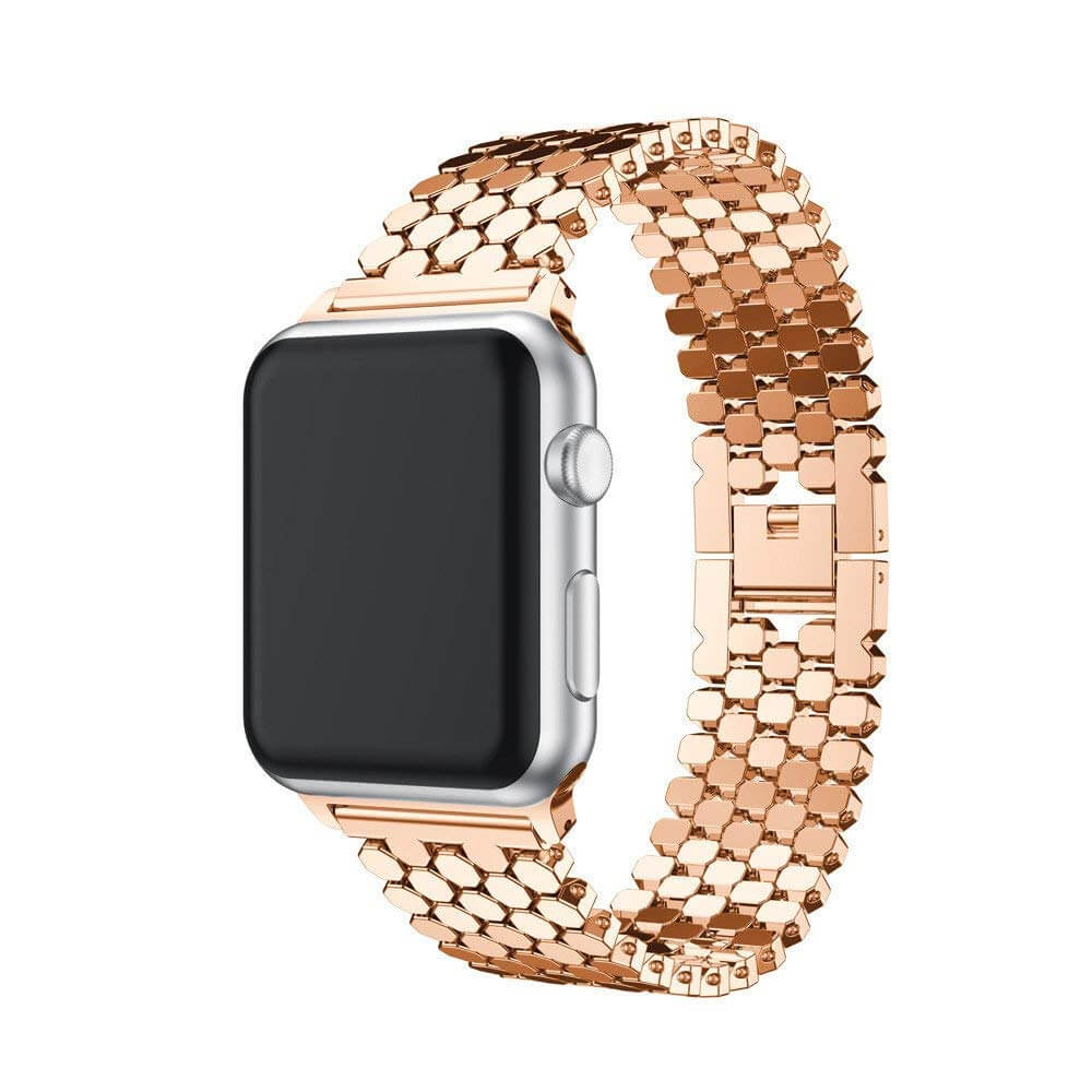 Apple Watch Dotted Rustfri Stål Rem – Rose (42/44 mm)