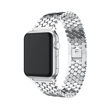 Apple Watch Dotted Rustfri Stål Rem – Sølv (38/40 mm)