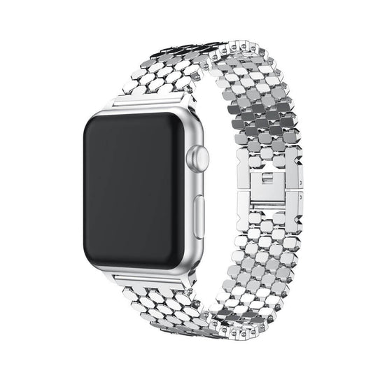 Apple Watch Dotted Rustfri Stål Rem – Sølv (38/40 mm)