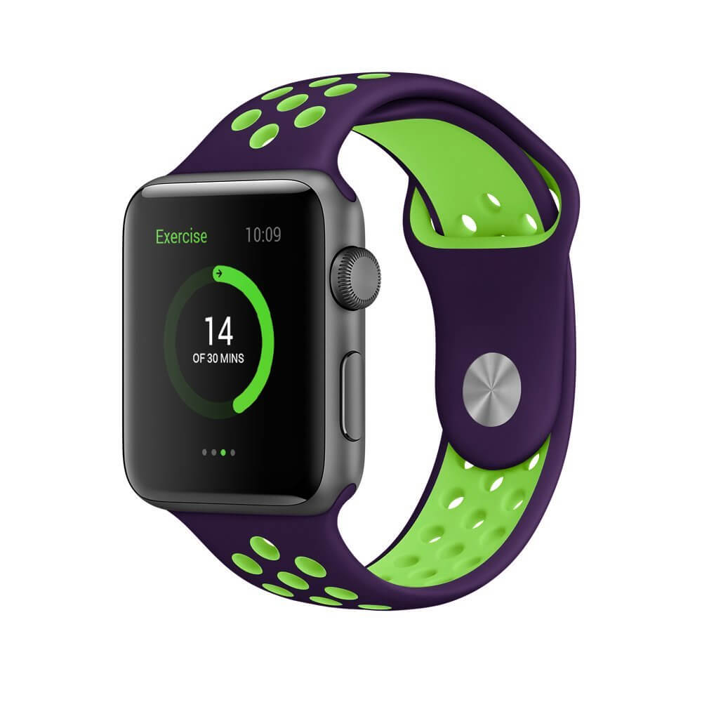 Apple Watch Sports Rem – Lilla/Grøn (38/40 mm)
