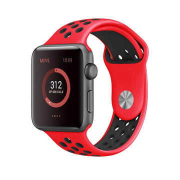 Apple Watch Sports Rem – Rød/Sort (42/44 mm)