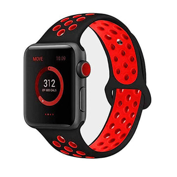 Apple Watch Sports Rem – Sort/Rød (42/44 mm)