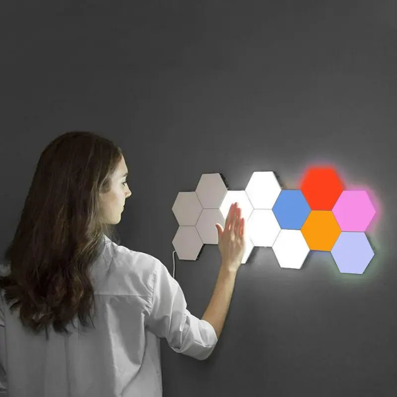 Appstyret Hexagon LED (6 Moduler) incl fjernbetjening