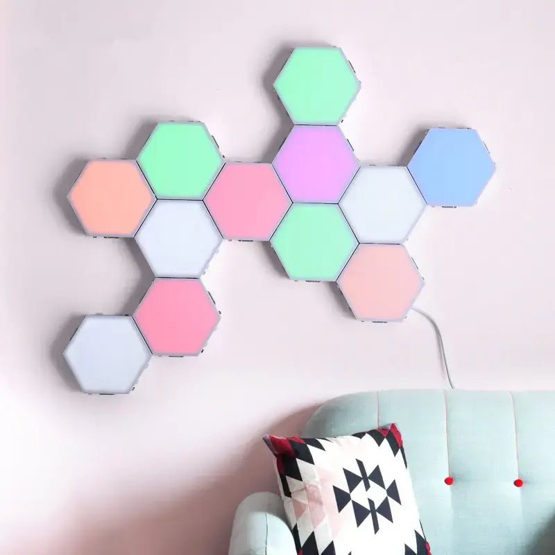 Appstyret Hexagon LED (6 Moduler) incl fjernbetjening