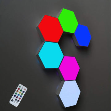 Appstyret Hexagon LED (6 Moduler) incl fjernbetjening