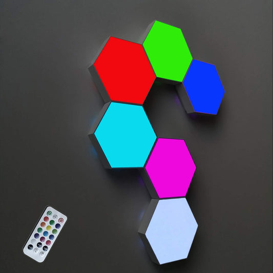 Appstyret Hexagon LED (6 Moduler) incl fjernbetjening