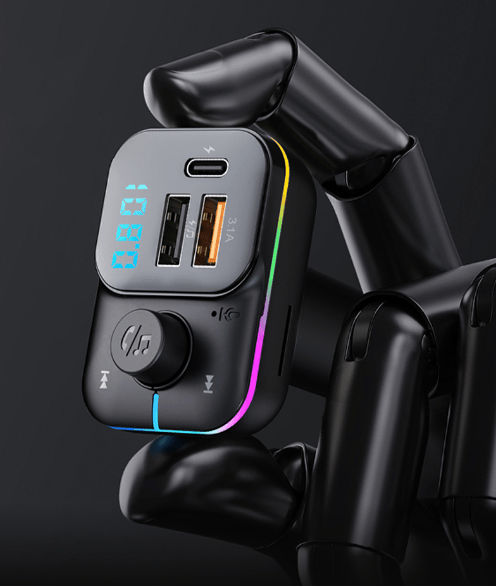 Bluetooth 5.0 FM Transmitter til Bil (RGB)