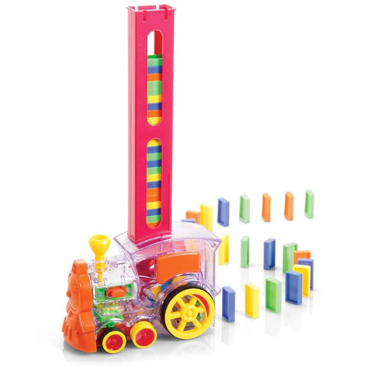 Domino Tog - Legetøjs tog der opstiller domino brikker!