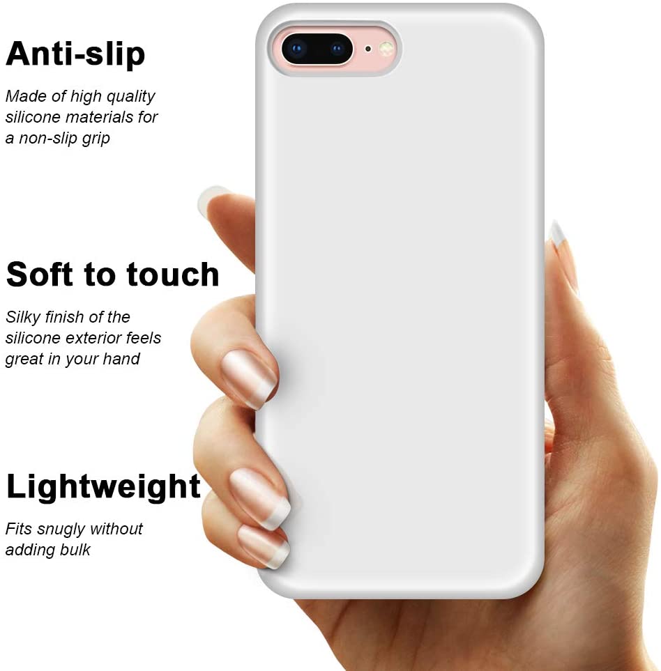 IPHONE 7+/8+ LIQUID SILIKONE COVER - Hvid