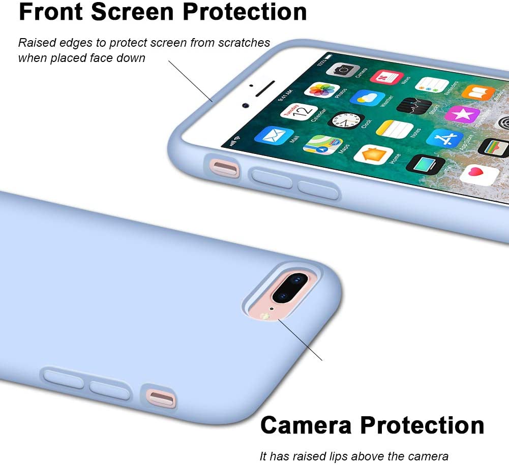 IPHONE 7+/8+ LIQUID SILIKONE COVER - Light Blue