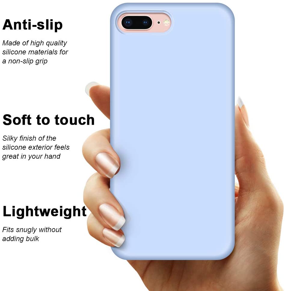 IPHONE 7+/8+ LIQUID SILIKONE COVER - Light Blue