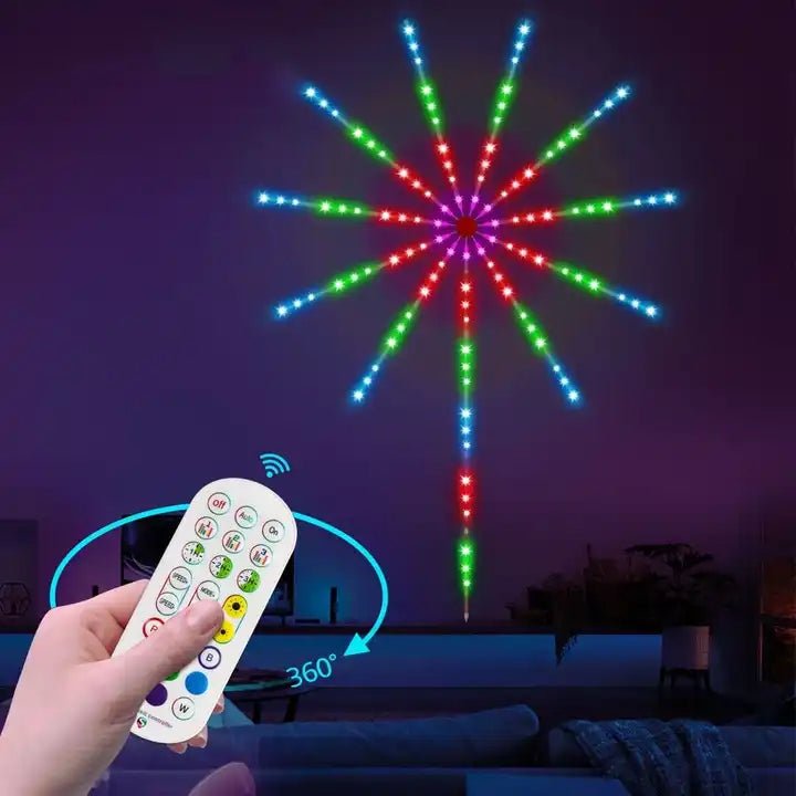 LED Fyrværkeristrips med app, fjernbetjening - 240 LED-pærer- Musikstyring
