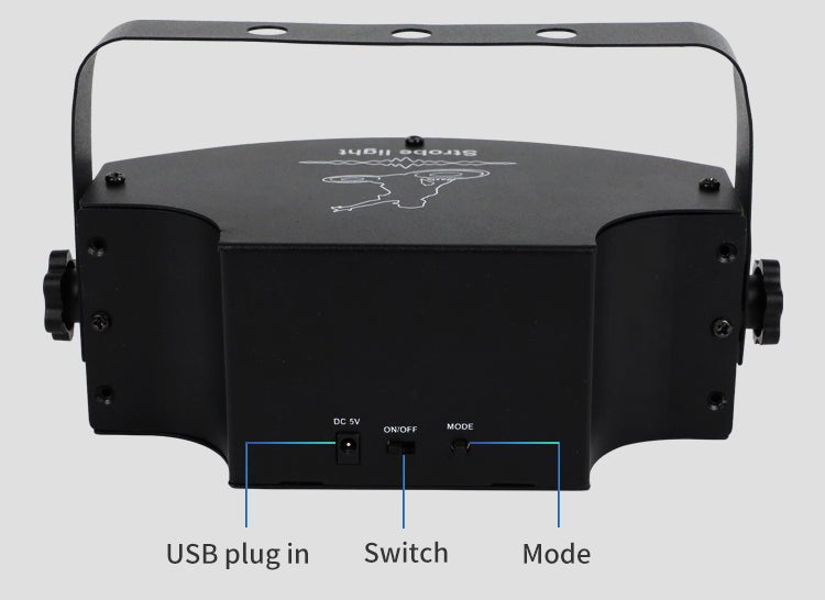 Premium RGB Strobe lampe - Super kraftig / Musikstyret / Fjernbetjent