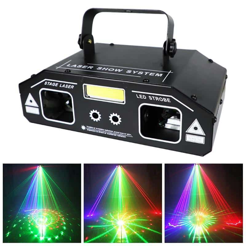 Rave Party - 3-i-1 Laser, Scanner, & Strobe Scene/ Diskoteks belysning