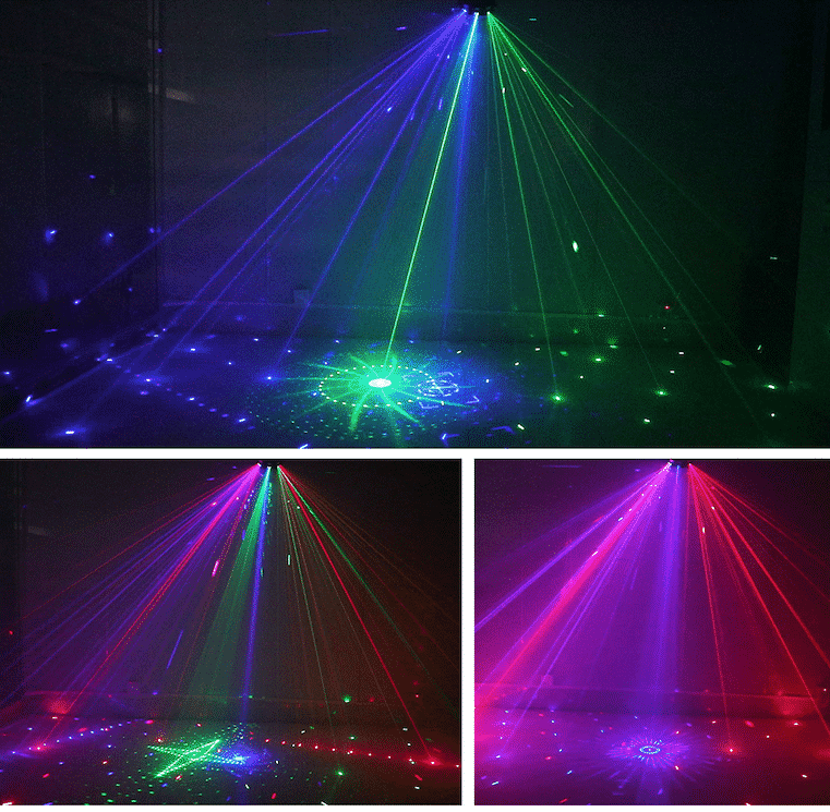Rave Party - 4-i-1 Laser, Scanner, UV, &amp; Strobe Scene/ Diskoteks belysning
