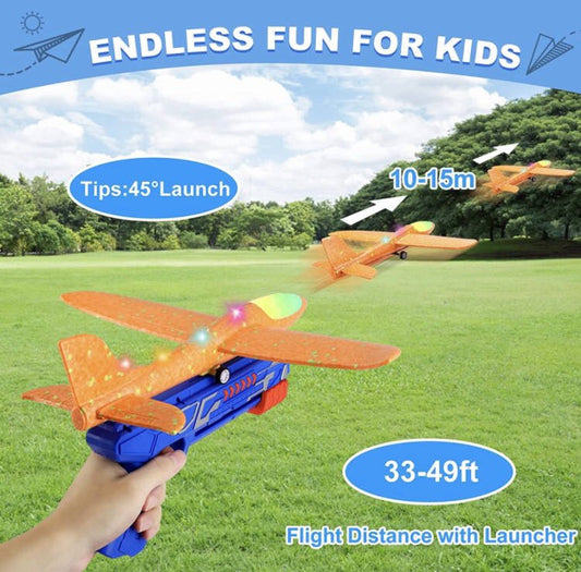 Svævende skumfly med Catapult Launcher gevær (3 pak)!