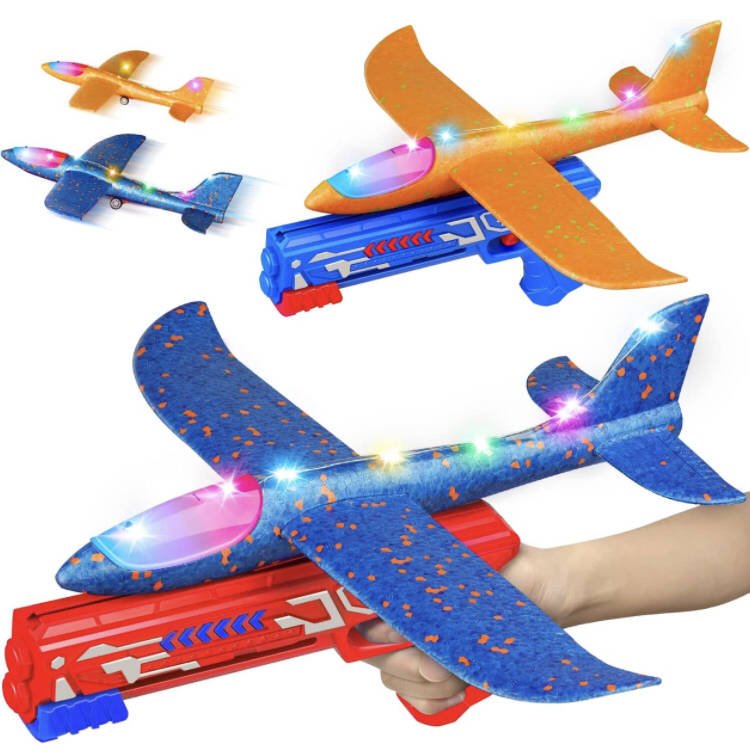 Svævende skumfly med Catapult Launcher gevær (3 pak)!