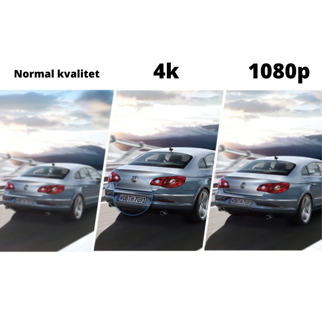 Ultra HD 4K Dashcam - GPS, WIFI, med indbygget 2.45'' IPS skærm