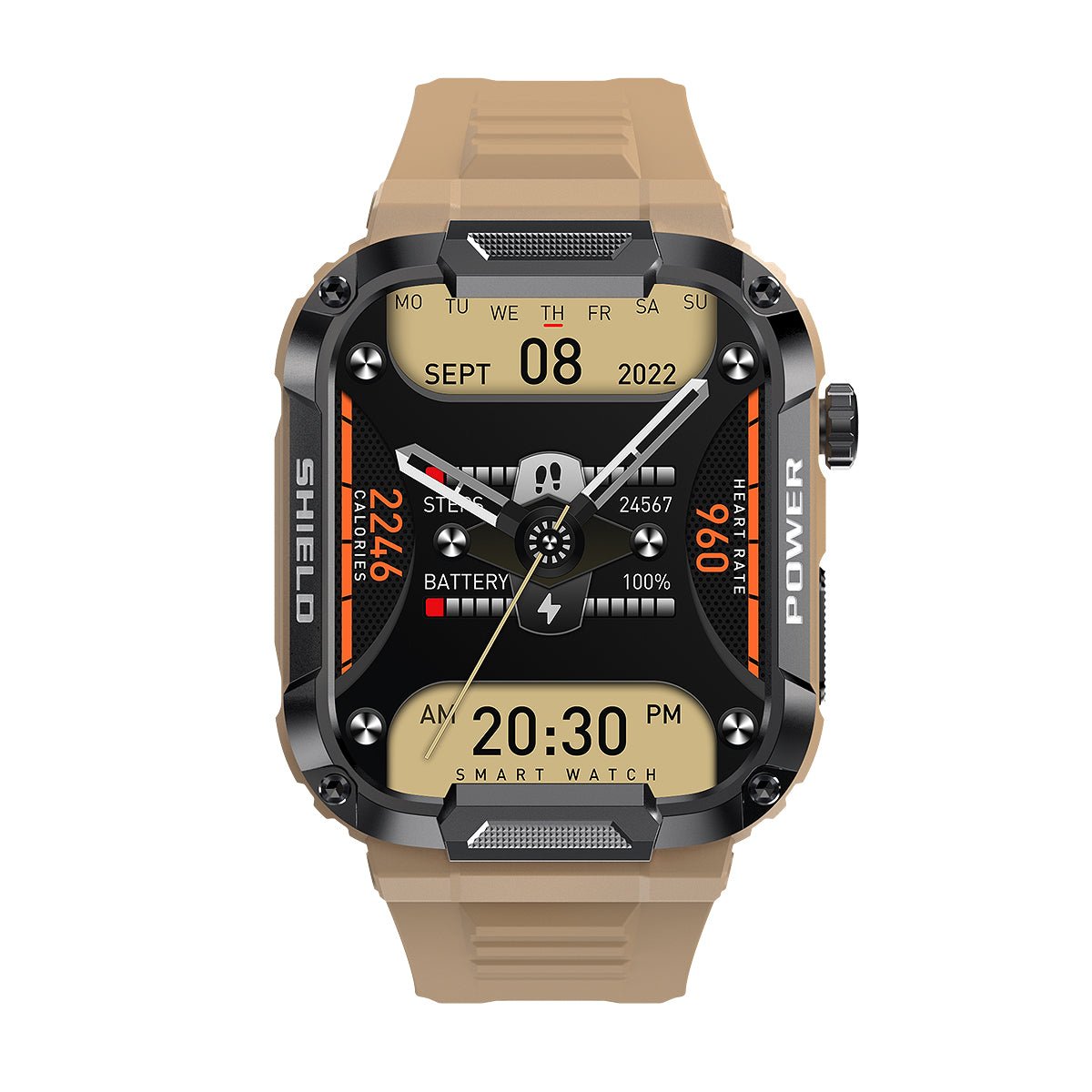 VivoArmor Pro Smartwatch - Vandtæt Smartwatch måler puls, søvn, Blodiltning og meget mere!